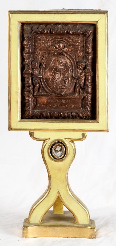 Bott. toscana sec. XVIII, Reliquiario a tabella con reliquia di Santa Caterina