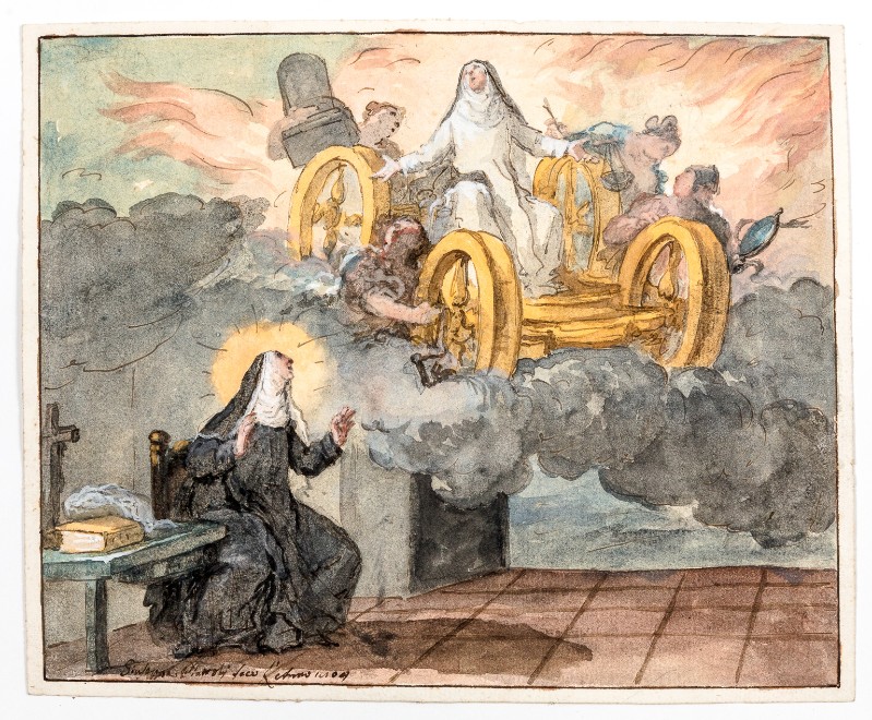 Piattoli G. (1804), Visione della beata Bagnesi sopra un carro di fuoco