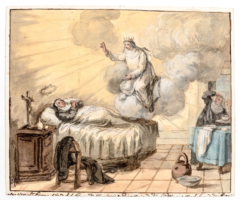 Piattoli G. (1804), Beata Maria Bartolomea Bagnesi guarisce madre Evangelista