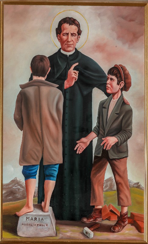 Ambito fiorentino sec. XXI, Dipinto ad olio su tela con San Giovanni Bosco