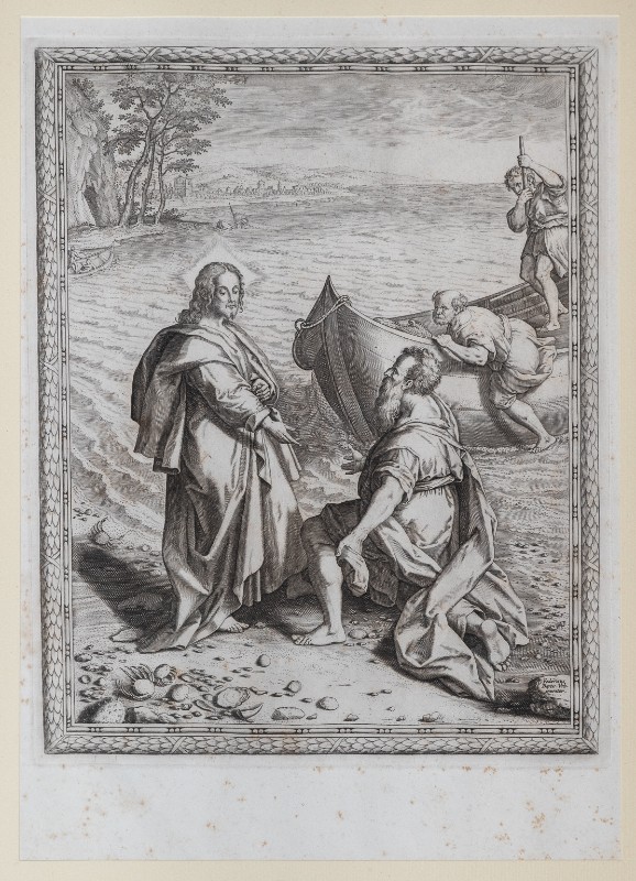 Ambito romano sec. XVIII, Stampa con vocazione di Pietro