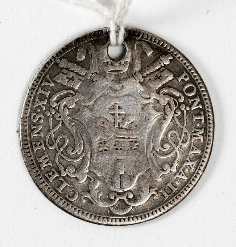 Bottega italiana sec. XVIII, Medaglia con stemma di Papa Clemente XIV