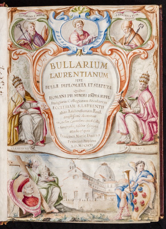 Ambito fiorentino (1696), Frontespizio del Bullarium Laurentianum