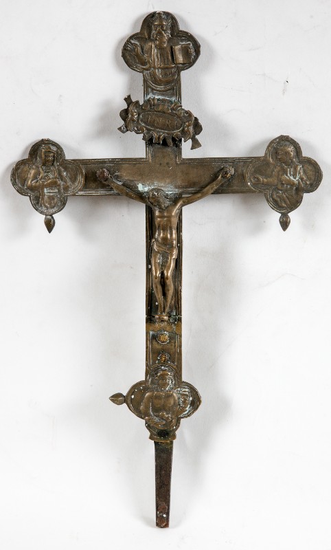 Bottega toscana prima metà sec. XVIII, Croce da altare in bronzo fuso
