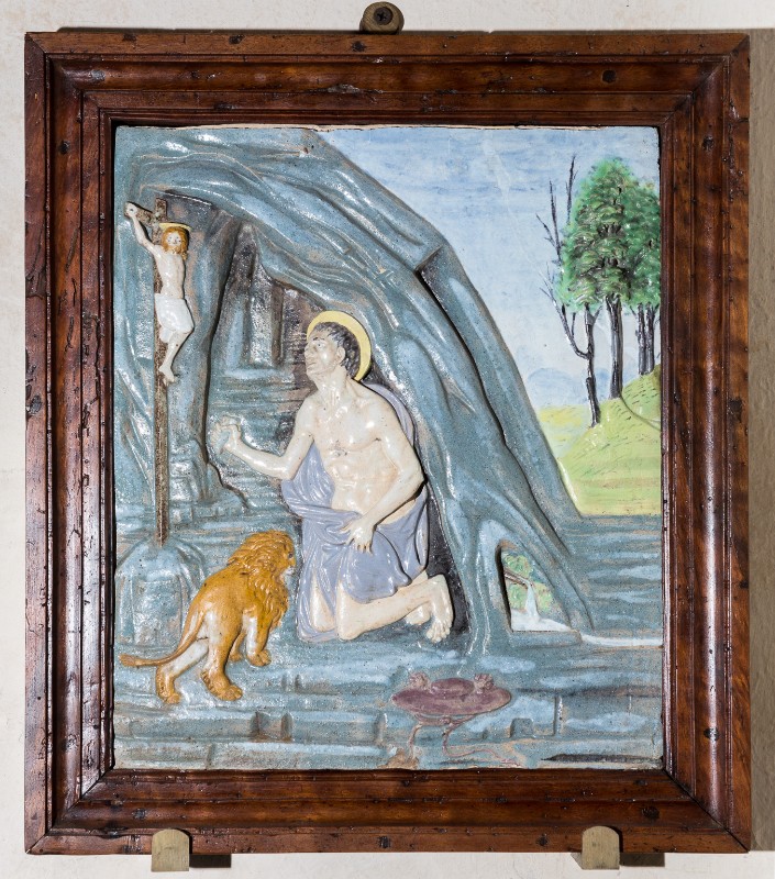 Della Robbia Girolamo sec. XVI, Scultura a bassorilievo con S. Girolamo
