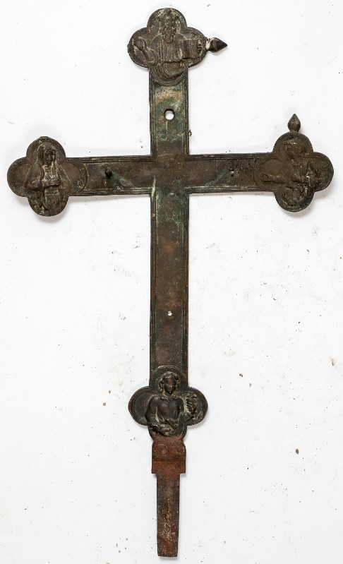 Bottega toscana sec. XVII, Croce astile in bronzo