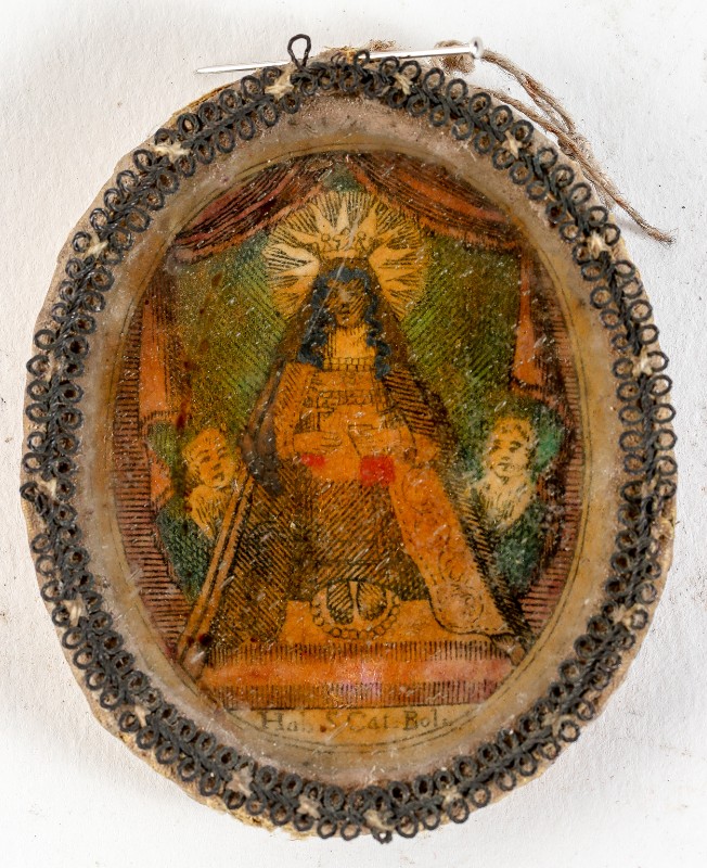 Bott. toscana secc. XVIII-XIX, Reliquiario a medaglione di Santa Caterina