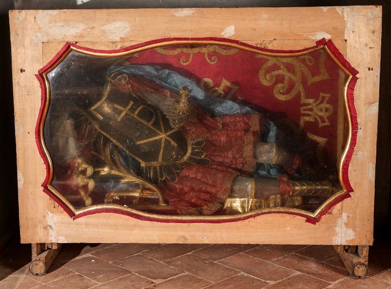 Bottega toscana secc. XVIII-XX, Reliquiario a teca con il corpo di San Felice