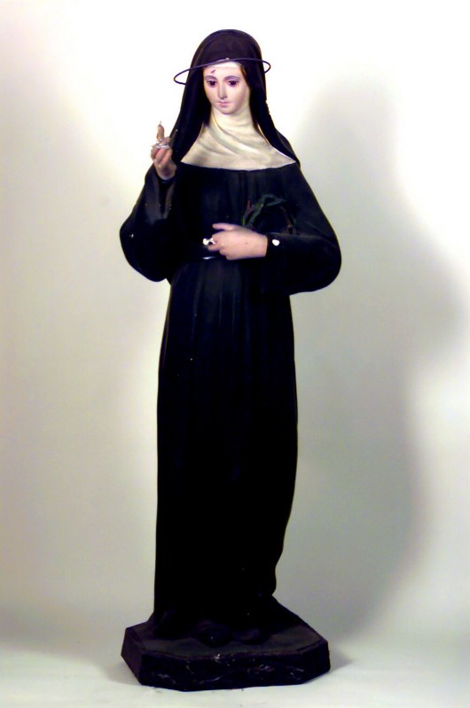 Manifattura toscana sec. XIX, Santa monaca con corona di spine