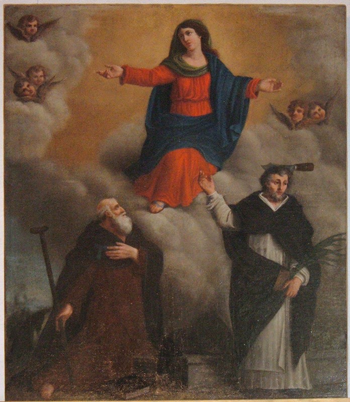 Scuola fiorentina sec. XVIII, Madonna in gloria e due santi