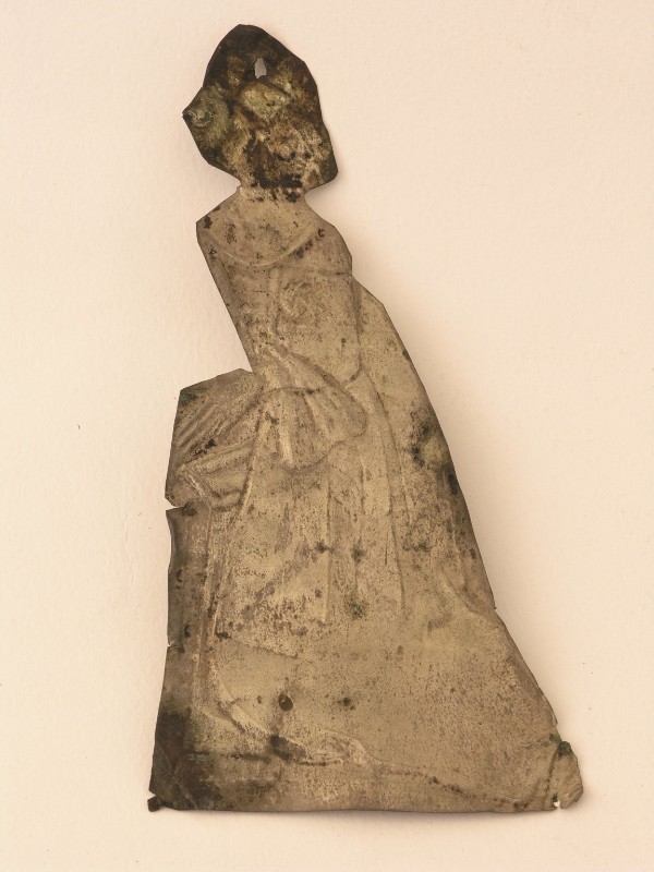 Bottega pratese sec. XVIII, Ex voto con figura femminile inginocchiata