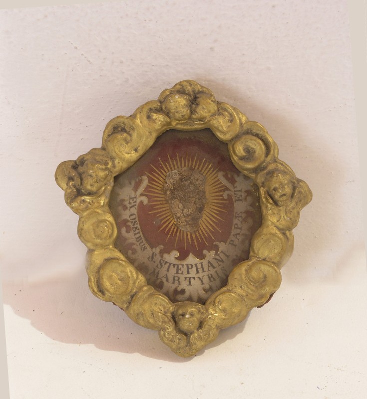 Bottega pratese sec. XVIII, Reliquiario di santo Stefano papa