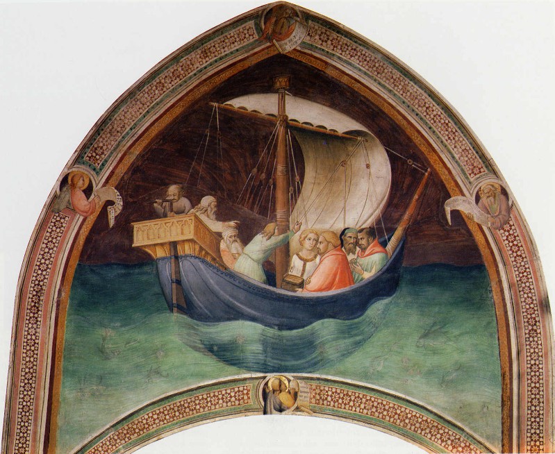 Gaddi Agnolo (1392-1395), Viaggio per mare di Michele e Maria con la cintola