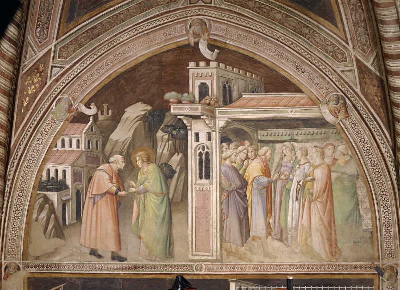 Gaddi Agnolo (1392-1395), San Tommaso consegna la cintola ad un pio sacerdote