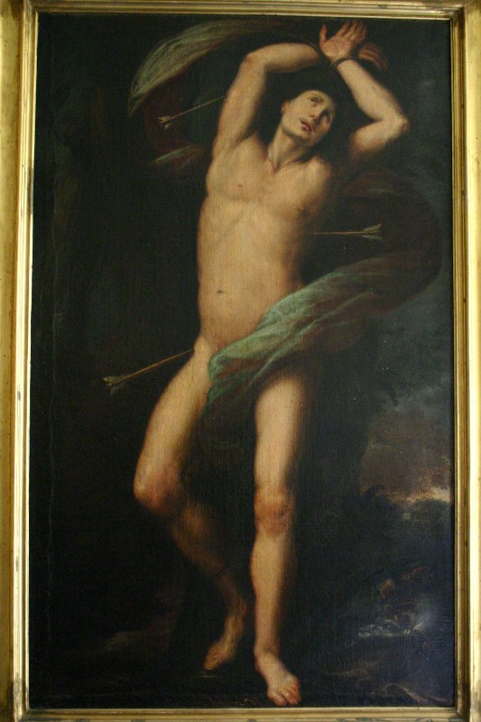 Bott. toscana sec. XVII, Dipinto con San Sebastiano