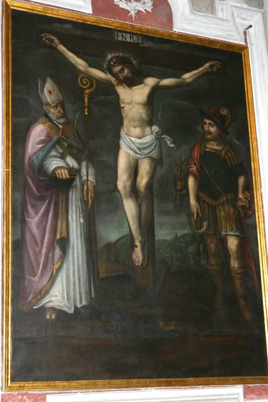Bott. lunigianese sec. XVIII, Dipinto col Crocifisso e santi