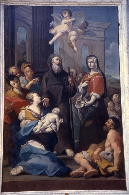 Contestabili A. sec. XVIII, Dipinto con Santa Zita e San Francesco di Paola