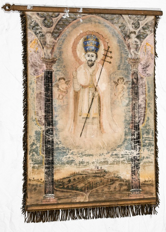 Manifattura toscana sec. XIX, Stendardo processionale con San Sisto papa