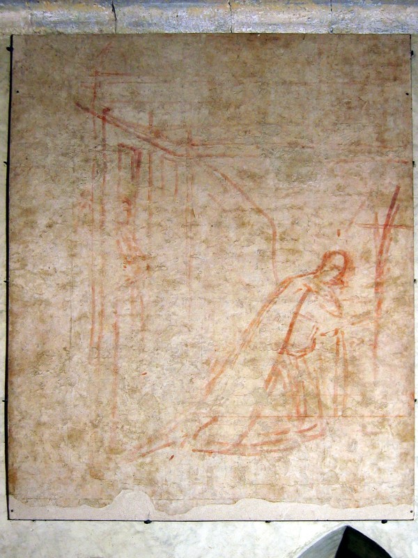 Lorenzetti A. sec. XIV, Sinopia dell'Angelo annunciante