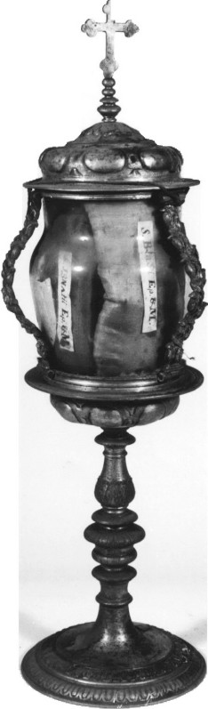 Bott. romana sec. XVIII, Reliquiario a vaso dei Santi Sfeno papa e Sisto