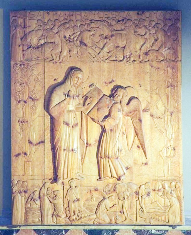 Filidei R. sec. XX, Pannello con storie di Santa Francesca Romana