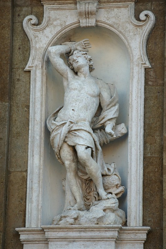 Marmoraio laziale sec. XVIII, Statua con San Sebastiano