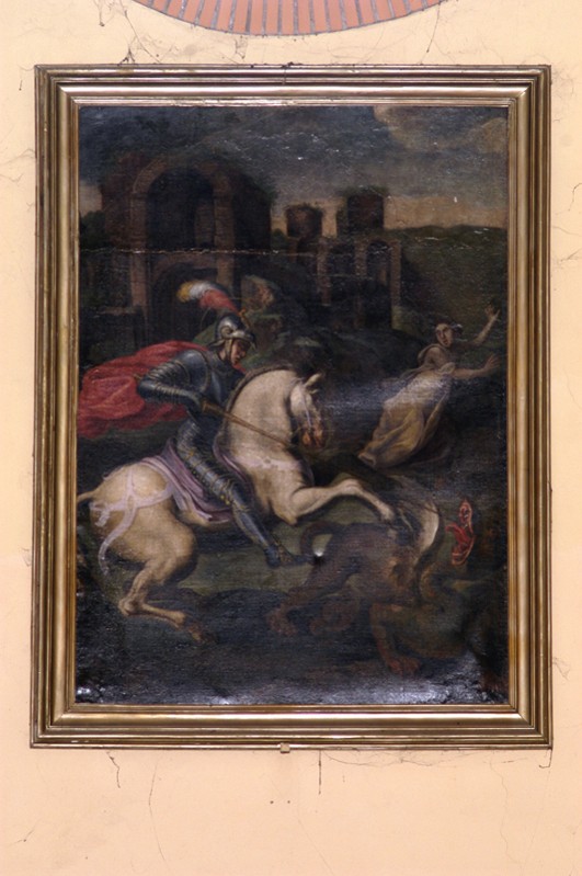 Ambito romano sec. XVII, San Giorgio e il drago