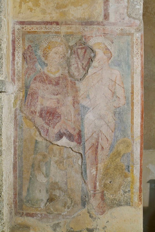 Bott. laziale fine sec. XIV, San Sebastiano e Santa martire