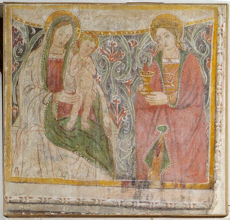 Bott. laziale seconda metà sec. XV, Madonna con Bambino e Santa Lucia