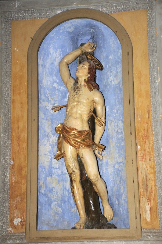 Artigianato laziale sec. XVI, Statua con San Sebastiano