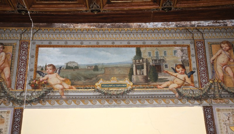 Danti G. sec. XX, Dipinto con veduta di Villa Paula di Capranica