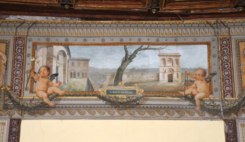 Danti G. sec. XX, Dipinto con santuario di Santa Maria ad Rupes