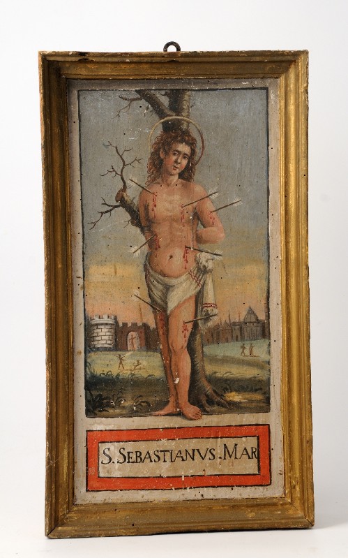 Ambito laziale sec. XVIII, Dipinto con San Sebastiano