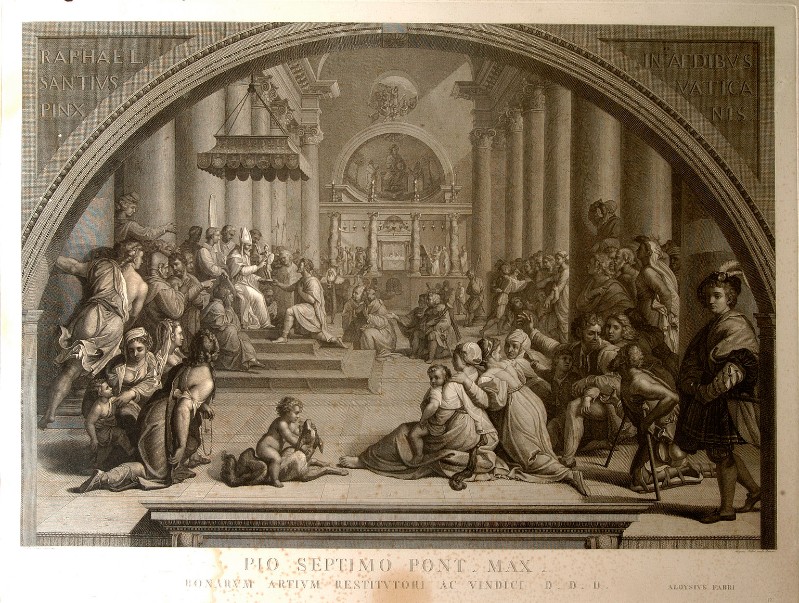 Bottega italiana sec. XIX, Stampa con giustificazione di Leone III