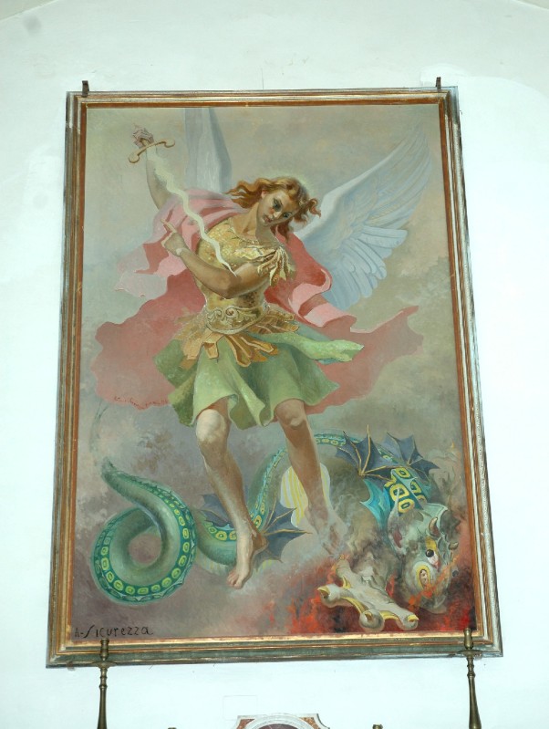 Sicurezza A. sec. XX, Dipinto con san Michele arcangelo