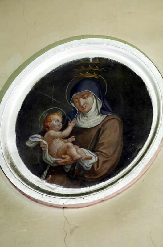 Cianti M. (1883), Dipinto di santa con tripla corona e Gesù Bambino e santa