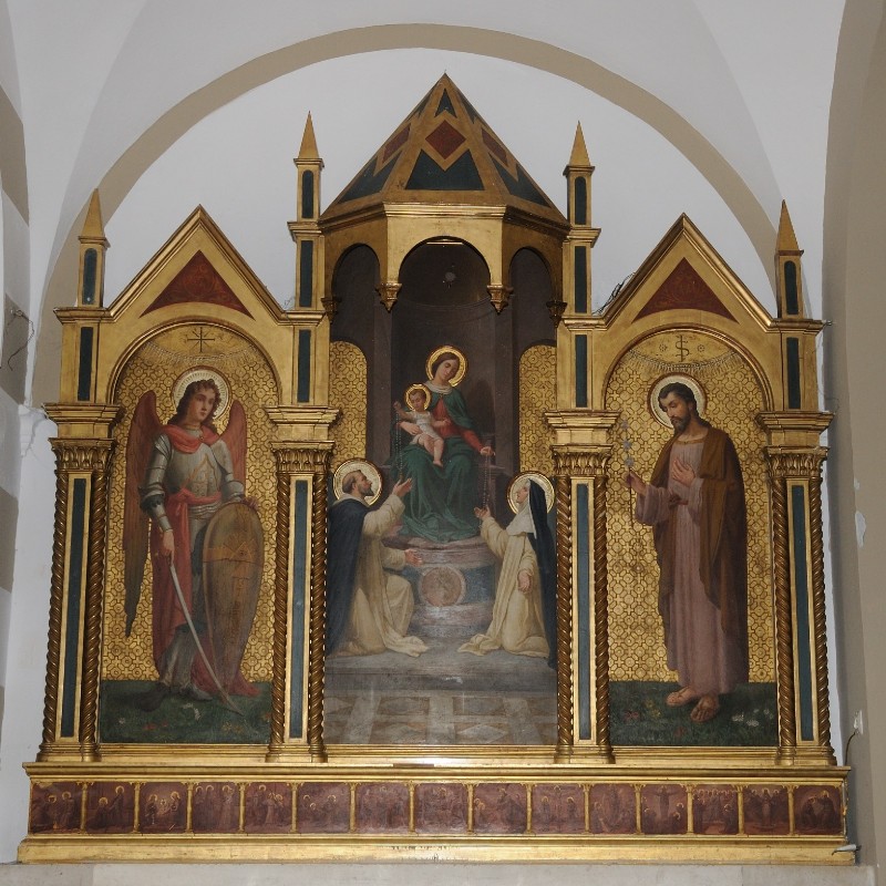 Cisterna E.-Bartoli-Paoloni sec. XX, Polittico con la Madonna del rosario