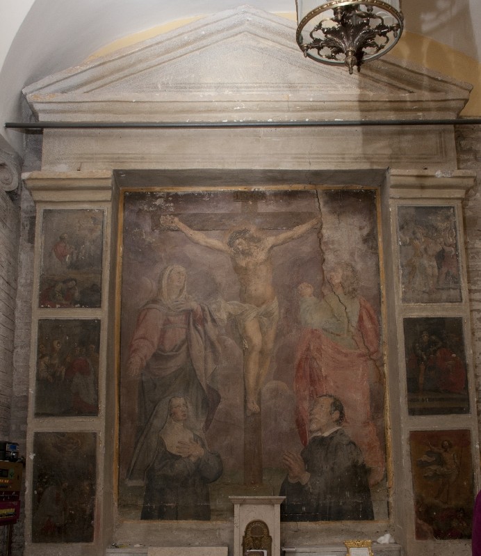 Ambito laziale sec. XVI, Dipinto murale della Crocifissione