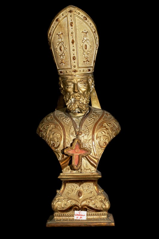 Bottega laziale sec. XX, Reliquiario a busto di Sant'Erasmo
