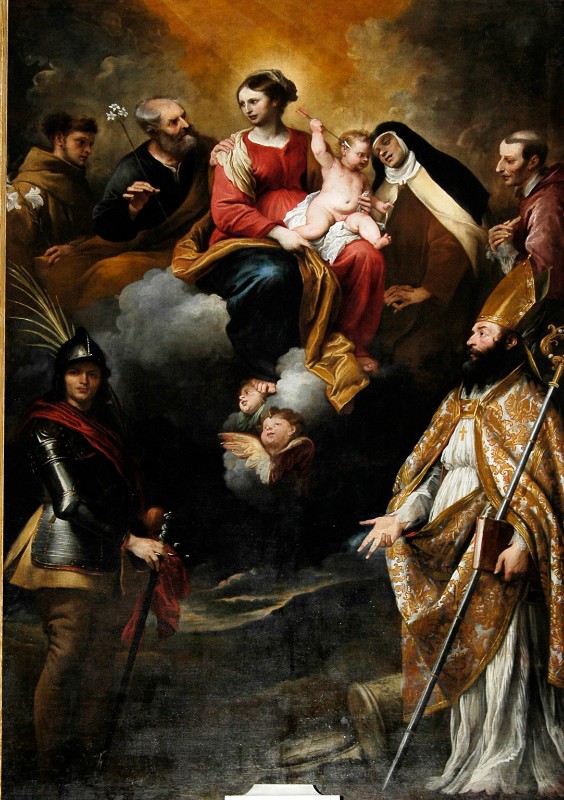 Carbone G.B. (1663), Madonna col Bambino con San Teodoro e Agostino