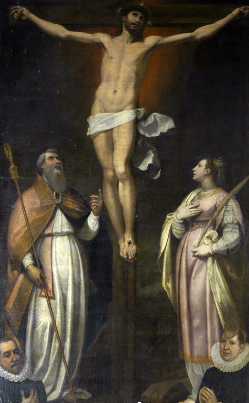 Castello B. (1599), Il Crocifisso con i Santi Prospero e Caterina e due donatori
