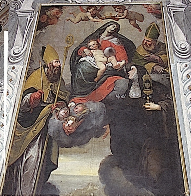 Scuola genovese sec. XVIII, Madonna tra Santa Chiara e Sant'Erasmo e San Biagio