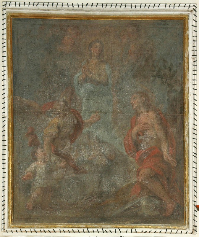 Bott. ligure sec. XVIII, Madonna immacolata con San Sebastiano e San Raffaele