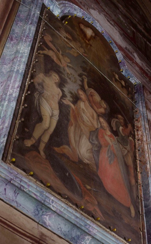Bott. ligure sec. XVIII, San Sebastiano con San Gervasio e San Protasio