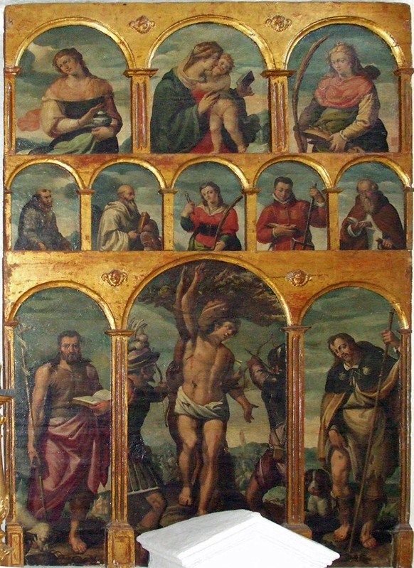 Bott. veneta sec. XVI, San Sebastiano e santi