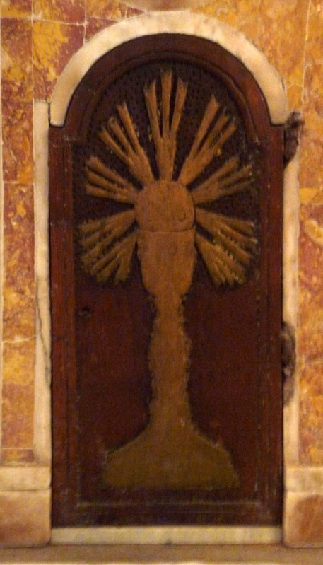 Bottega ligure sec. XIX, Sportello di tabernacolo con calice eucaristico