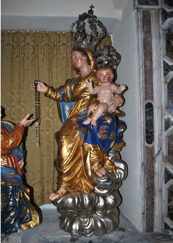 Ambito ligure sec. XIX, Madonna del rosario con Gesù Bambino
