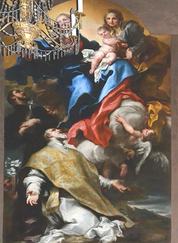 De Ferrari G. sec. XVIII, Madonna con Gesù Bambino e santi