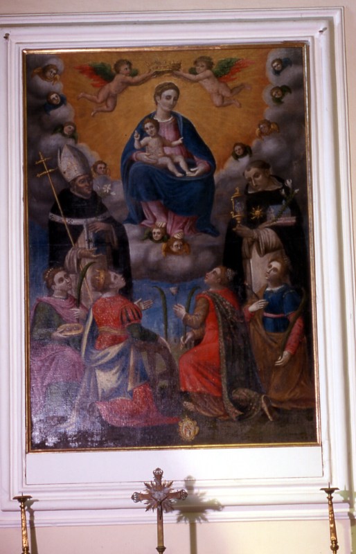 Scuola italiana sec. XVI-XVII, Madonna in gloria e santi