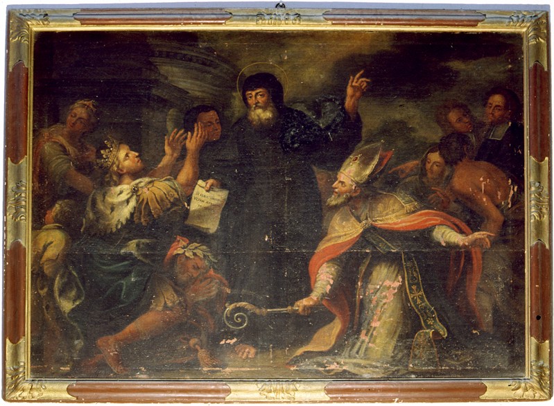 Ambito ligure sec. XVII-XVIII, San Francesco di Paola benedice Francesco I